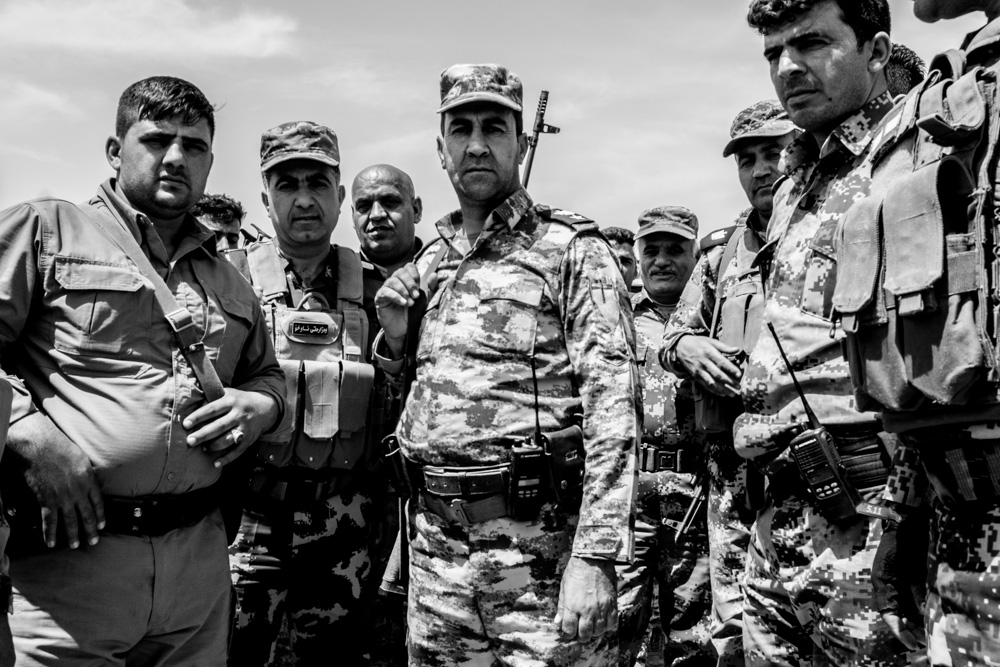 Peshmerga soldiers on the Gwer front line, southwestern Erbil, May 3, 2016. (Photo: Kurdistan24/Alexandre Afonso)